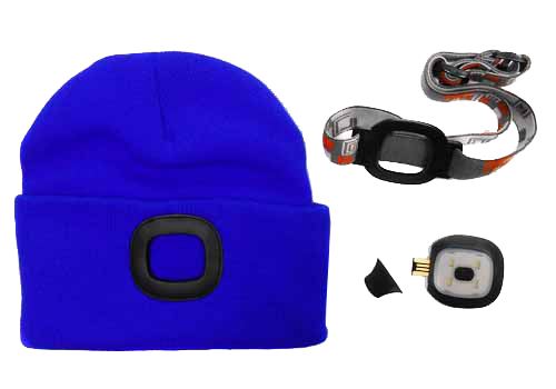 Čiapka s LED svetlom/modrá