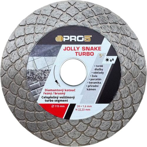 Kotúč rezný/brúsny diamantový PRO5 Jolly Snake Turbo 115 mm