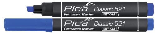 Značkovač Pica Classic 521 permanentný modrý - klinový hrot / 10 ks
