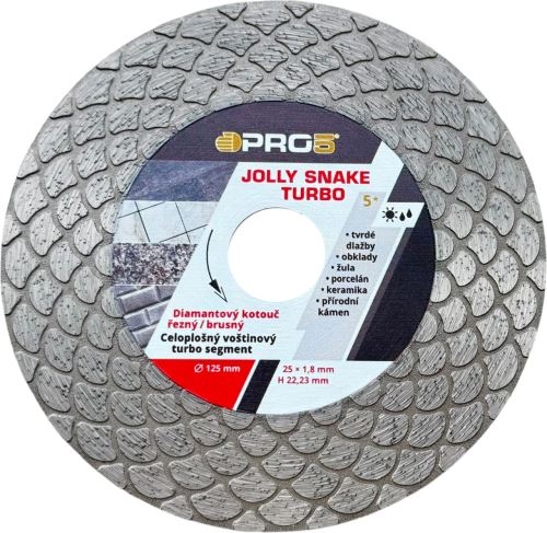 Kotúč rezný/brúsny diamantový PRO5 Jolly Snake Turbo 125 mm