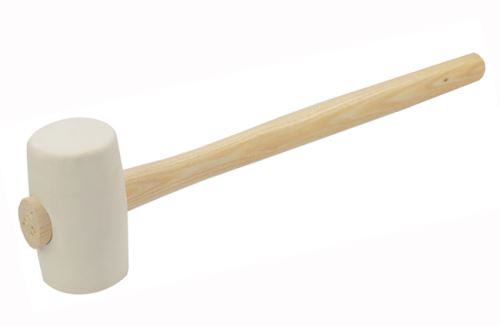 Palička gumová biela 310g drevená násada