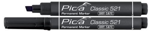 Značkovač Pica Classic 521 permanentný čierny - klinový hrot / 10 ks