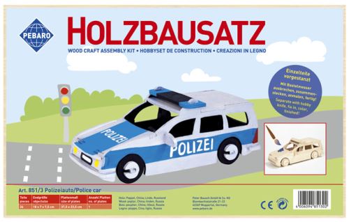 Pebaro - stavebnica drevená - policajné auto