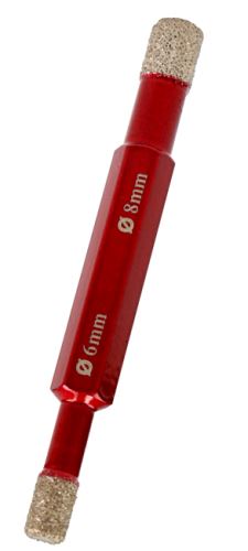 Vrták PRO5 Red Line diamantový korunkový dvojstranný 6 a 8 mm