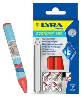 Popisovač Kaufmann - olejová krieda - červený 12ks