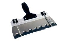 Špachtľa nerezová s výstužou 280 mm softgrif pre zubaté lišty